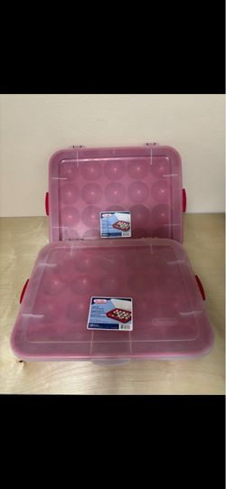 2 Sterilite Christmas Ornaments Storage