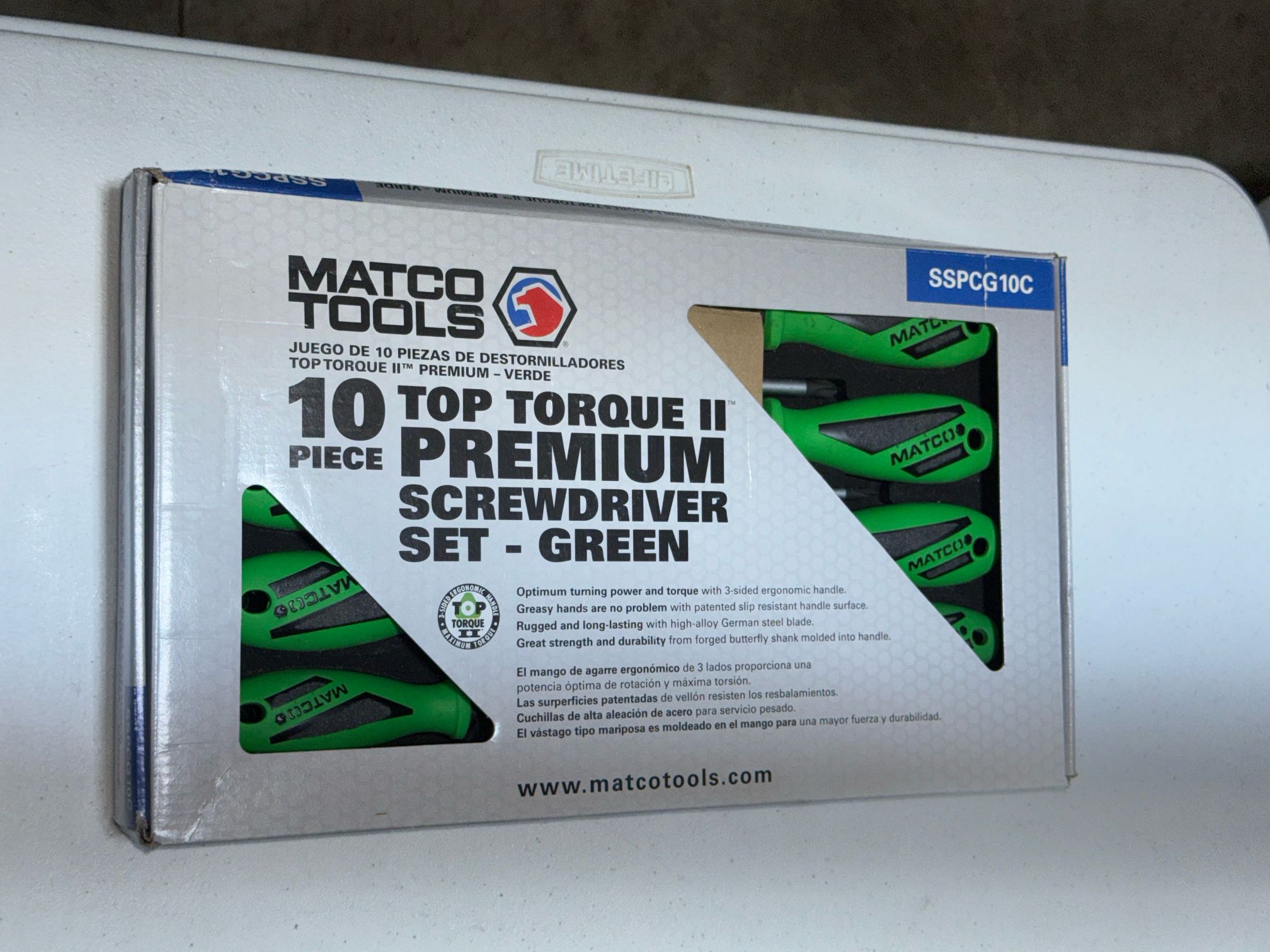 Matco 10 PIECE TOP TORQUE II™ SCREWDRIVER SET - GREEN Part No. SSPCG10C