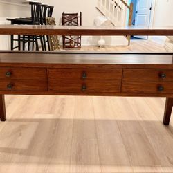 Wood Console/sideboard w/3 drawers Some slight Imperfections on top 16 x 54 x 30 Smoke free household