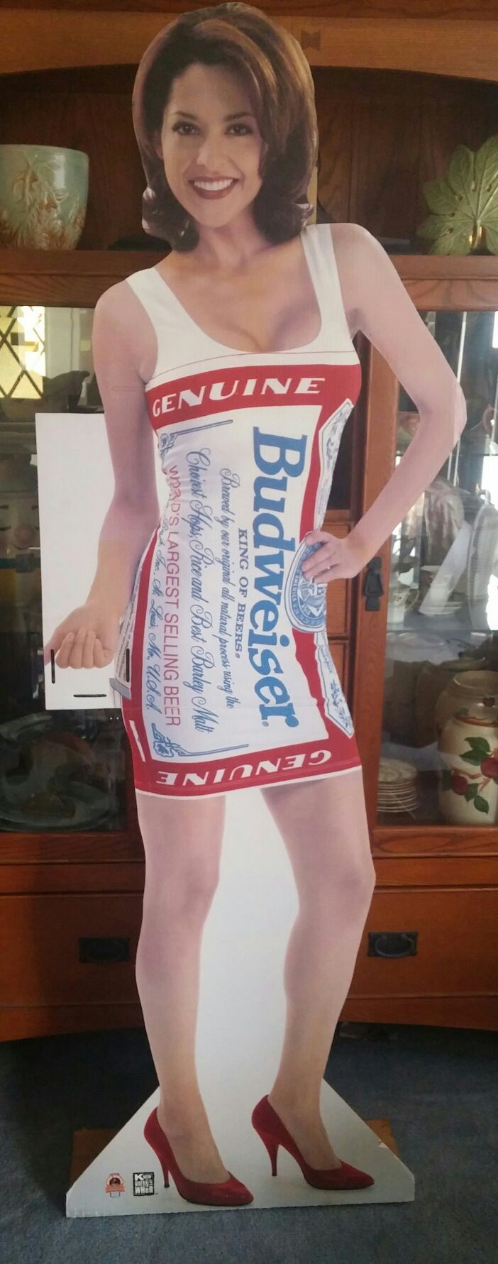 BUDWEISER Girl Life Size Stand Up Cardboard Figure