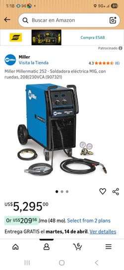 Millermatic 252 - MIG electric welder, with wheels, 208/230VCA (907321)
