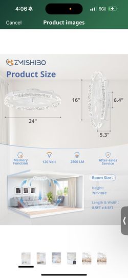 ZMISHIBO Ceiling Fans with Lights | 24 inch Low Profile Ceiling Fan with Light and Remote | 3CCT Dimmable Modern Flush Mount Bladeless Fan Light with 