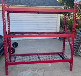 Heavy-Duty Industrial Steel Storage Rack with Wire Deck Shelves