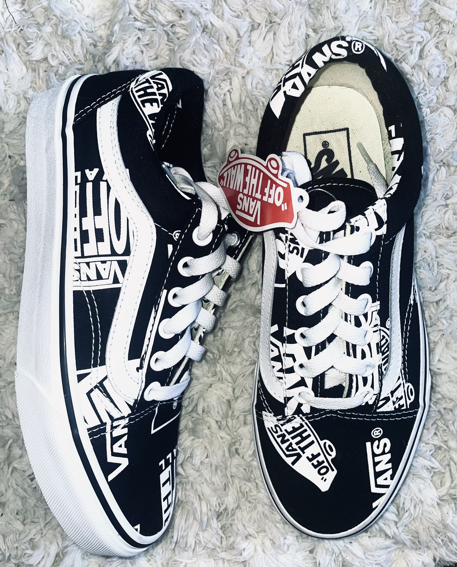 Vans Old Skool 'Logo Mix' Black/True White Canvas Shoes (Unisex/Graffiti)