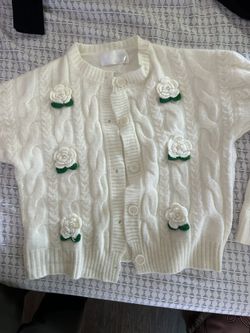 Button Down Sweaters Cardigan Long Sleeve Knitted Women Size S