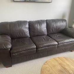 Couch & Chair With Ottoman Leather
