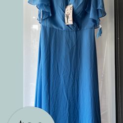 Bridesmaid Dress Faux Wrap V-neck 