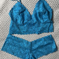 Blue 2 Piece lingerie Set
