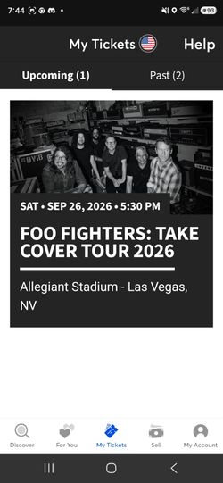 Foo Fighters at Allegiant stadium Las Vegas Saturday September 26th 5:30 PM