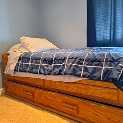 Twin Bed With Drawers And Trundel