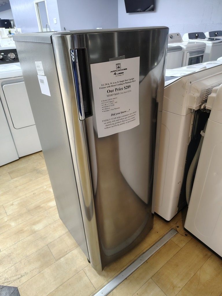 LG 20"W, 6 CU FT SINGLE DOOR UPRIGHT FREEZER WITH DIRECT COOLING