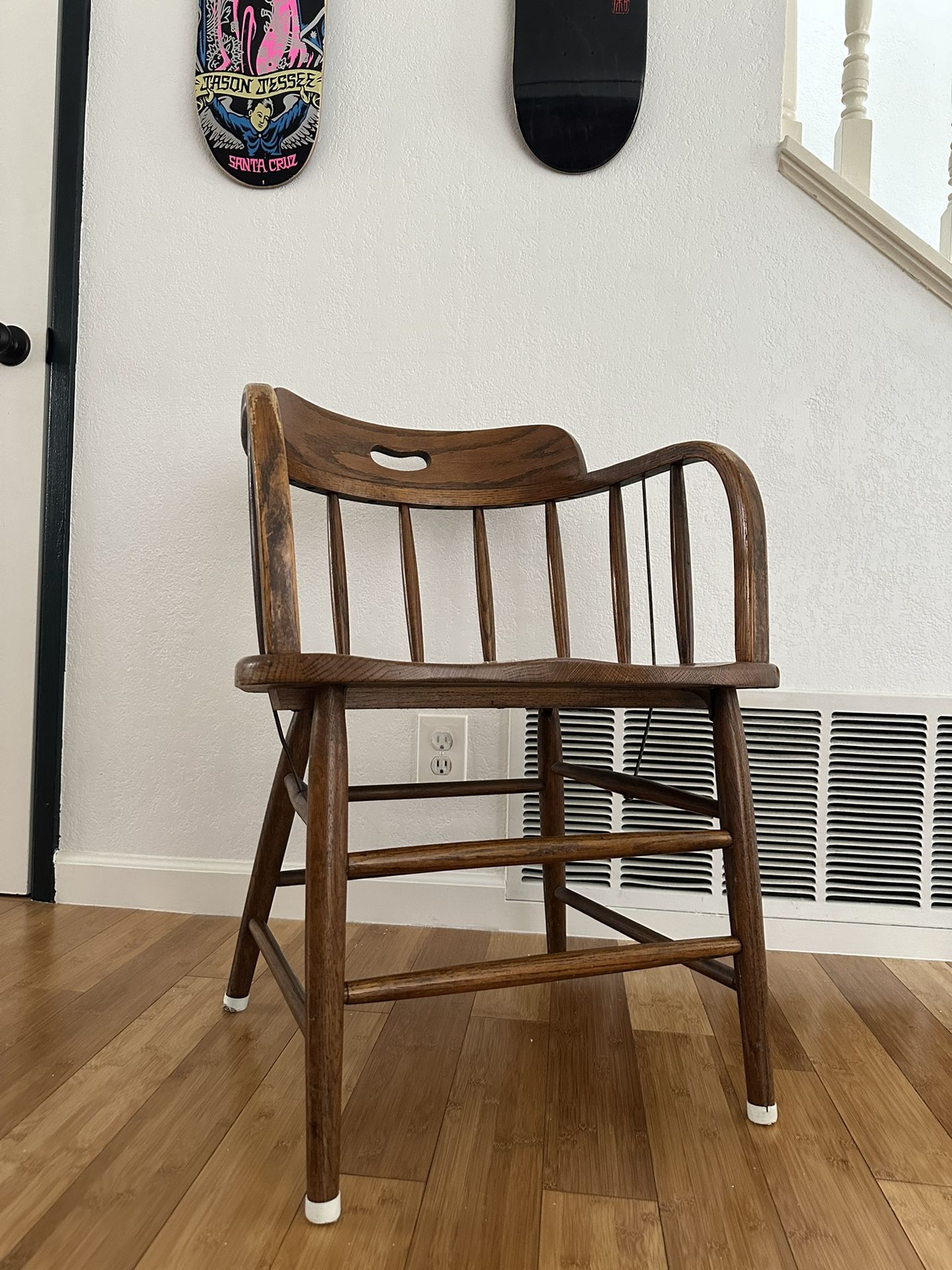 Antique Boling Captain Chairs (2) Wooden Man Cave Lounge