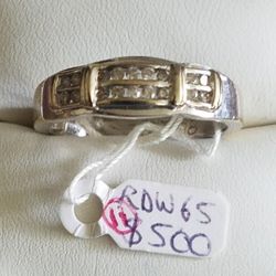 14k White Gold Diamond 0.24ctw Ring Size 11