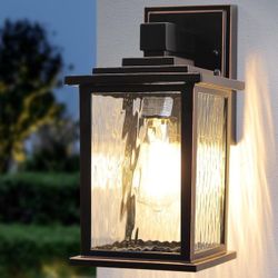 Oil-Rubbed Bronze Outdoor Light Fixture, 12'' Outside Lantern Wall Mount, Hardwired Exterior Sconce Lights for Porch, Front Door, Garage, Waterproof D