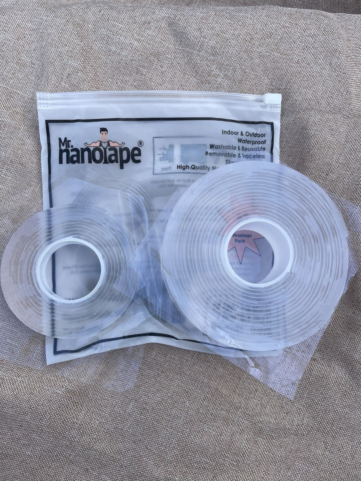 Nano Invisible Double Sided Tape 2 Pack 1.2 Inch Wide And 0.6 Inch Wide