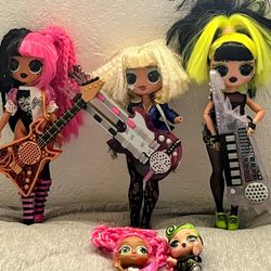 L.O.L Surprise Rock & Roll Musicians Doll Set Of 3 Guitars Dolls
