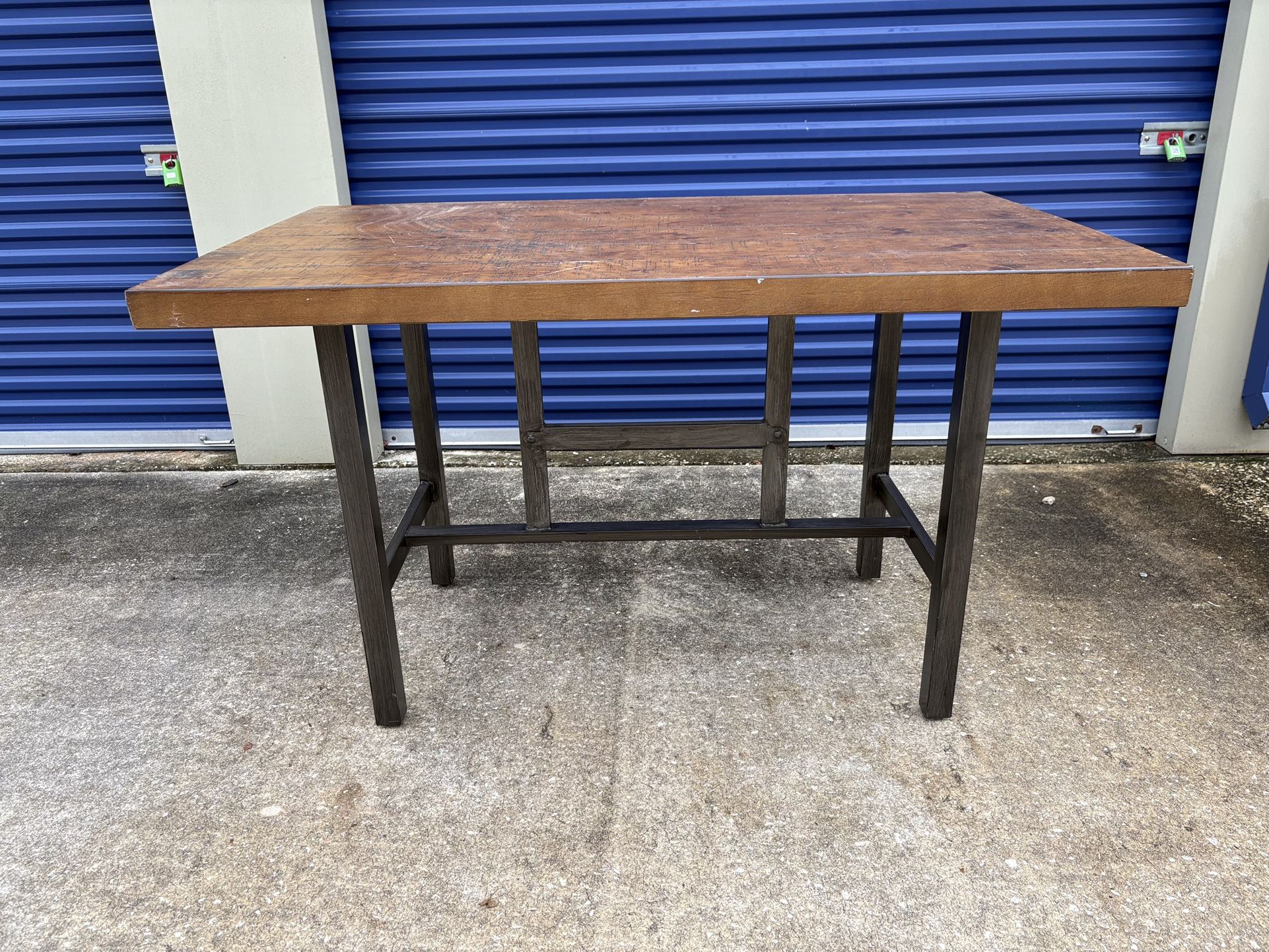 Table - Wood Top, Metal Base. Used. 