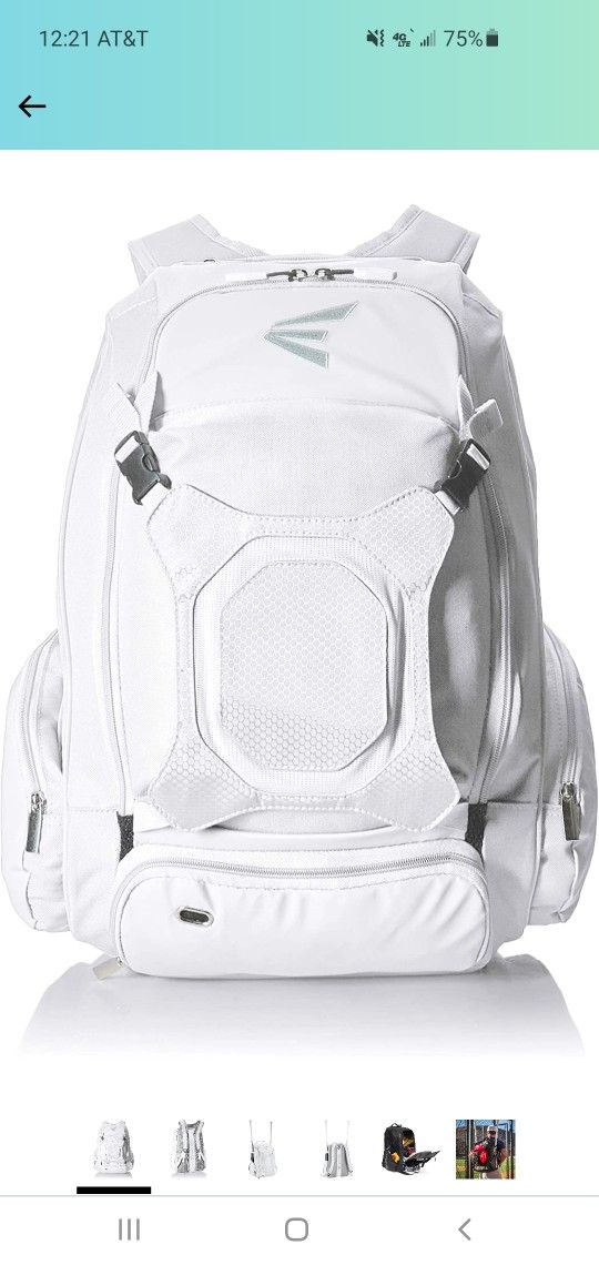White Baseball Backpack