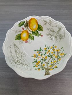MAXCERA LEMON TREE SKETCH 10" SERVING SCALLOPED SALAD BOWL