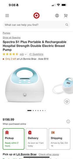 Spectra S1 Breast Pump With Parts