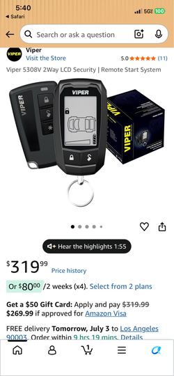Viper 5308V Alarm