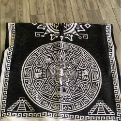 Aztec Calendar Poncho Serape One Size 