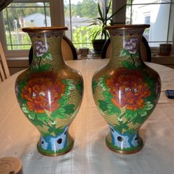 Two Chinese Cloisonné Vases