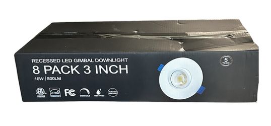 Sublimation 3" Gimbal LED Recessed Lights (8-Pack) - 10W 800LM 3CCT
