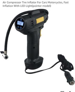 Air  Compressor Tire Inflator For Cars Motorcycles, Fast Inflation With LED Light(pointer model)