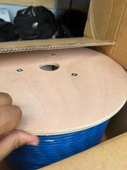 Cat-6 1000ft Cable Spool on Wooden Reel