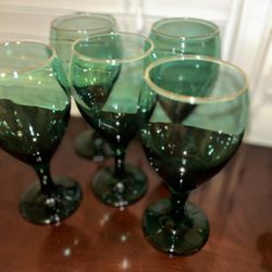 Emerald GREEN wine glasses