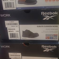 Reebok Steel Toe Shoes Size 9.5 & 10