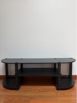 Sleek Black 3-Tier TV stand Entertainment Center