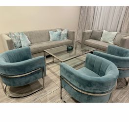 Sofa and accent chairs