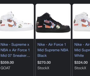 Nike Air Force 1 Mid 07 Supreme NBA Shoes