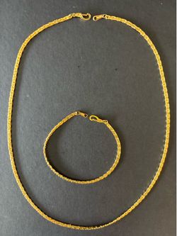 14k gold plated necklace & braclet