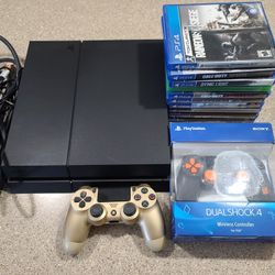 Ps4 With Lots Of Games And 2 Controllers Perfect Condition 