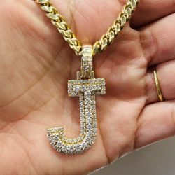 10k Diamond Letter Charm 