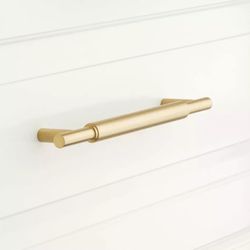 SIGNATURE HARDWARE 3-3/4" Colmar Solid Brass Cabinet Pull - Satin Brass