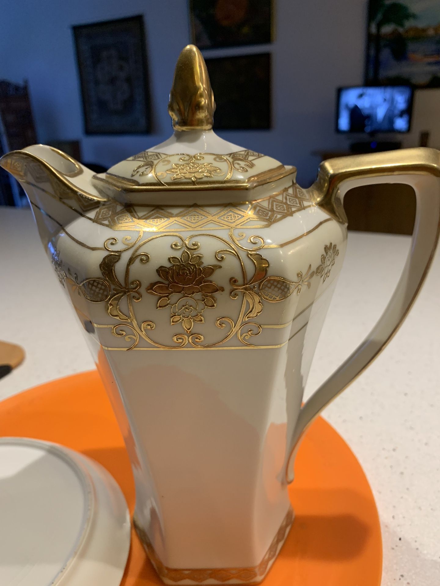 Noritake Pattern 175 Tea Pitcher & Saucer
