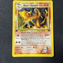 Blaine’s Charizard 1st Edition Holo Pokemon Card
