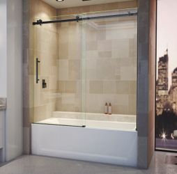 DreamLine Enigma Air Matte Black Sliding Bathtub Door