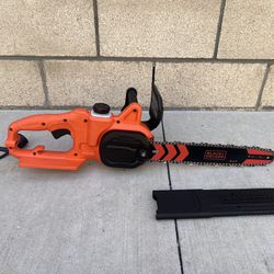 BLACK+DECKER 14 in. 8 AMP Corded Electric Rear Handle Chainsaw with Automatic Oiler