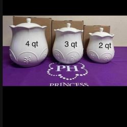 3 Botes Marbella Princess House Diferentes Tamaños 