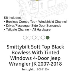 Jeep Smittybuilt Soft Top New