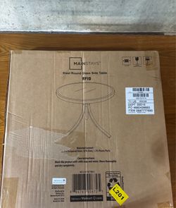 Mainstays Steel Round Glass Top Side Table - Brand New In Box (Pack of 4)