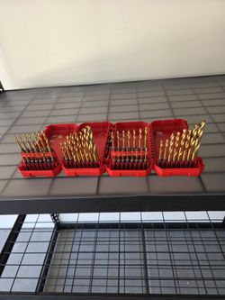 2 Milwaukee Shockwave impact duty titanium twist drill bit sets both 23 piece/ 120 piece Milwaukee Shockwave alloy steel screwdriver bit set for sale