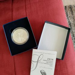 LOOK!! 30th Anniv. 2016 W Silver American Eagle Uncirculated Coin with Box & COA