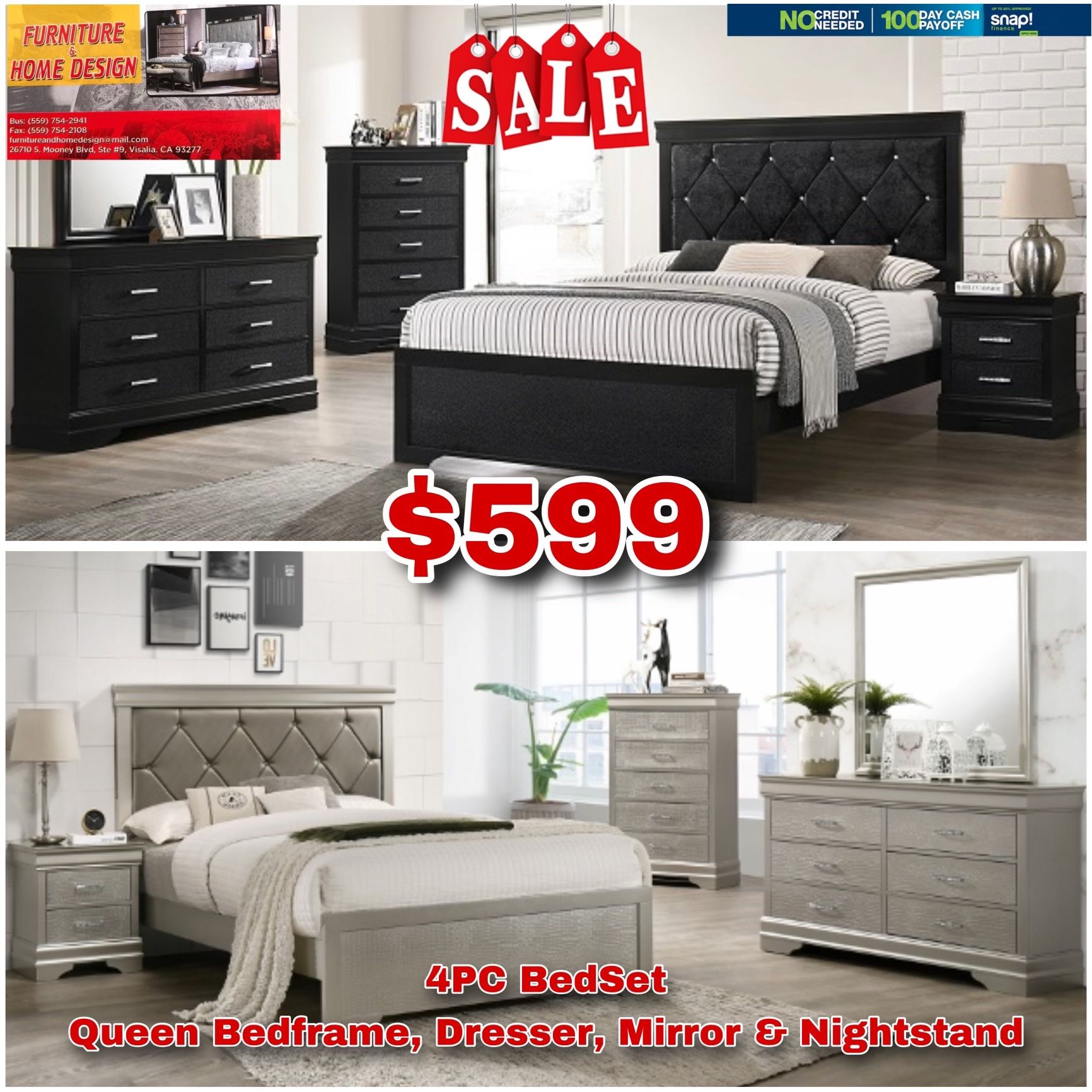 Queen Bedroom Set On Sale $599