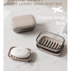 Travel Soap Case, Leakproof Soap Container with Lid, Portable Bar Soap Holder for Traveling, Transparently Soap Dishes for Bathroom, Shower, Gym, Scho